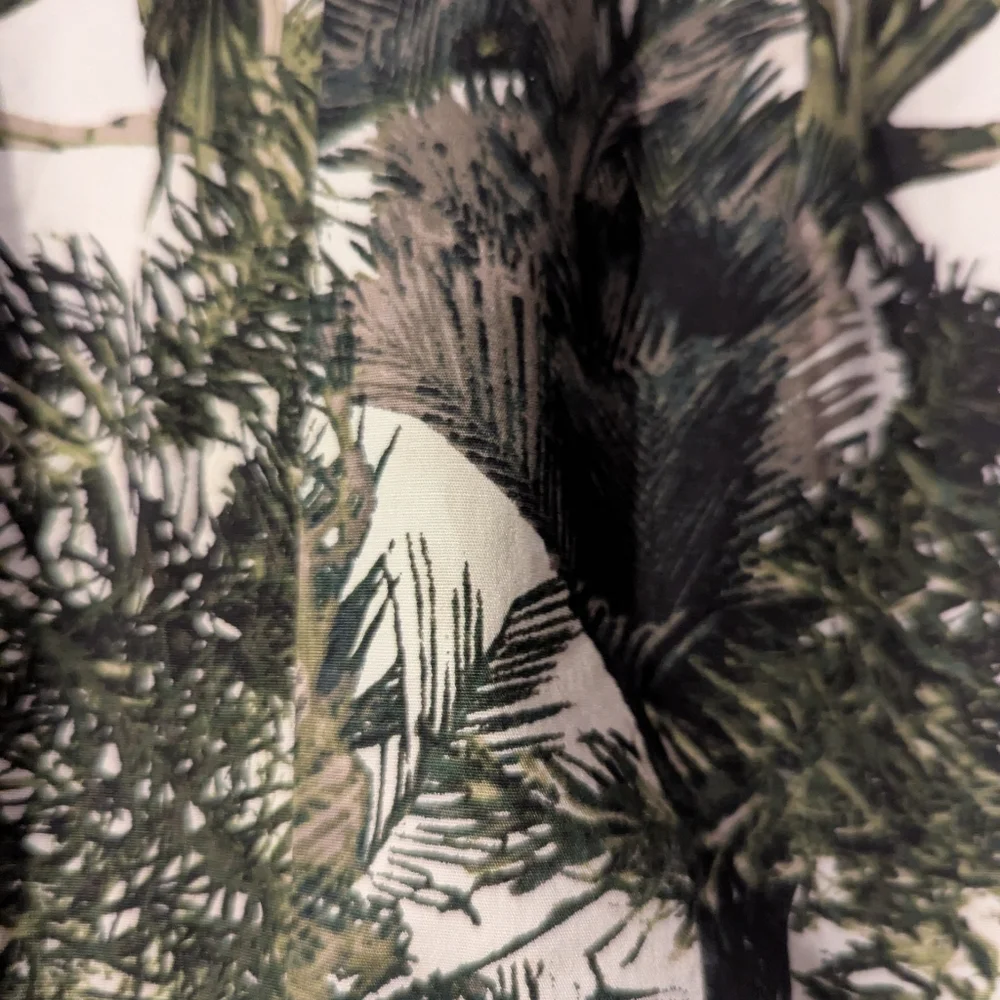 🫒 Worthington 12 Nature Trees Print Skirt, Cotton Small Pleats Office  Saturday